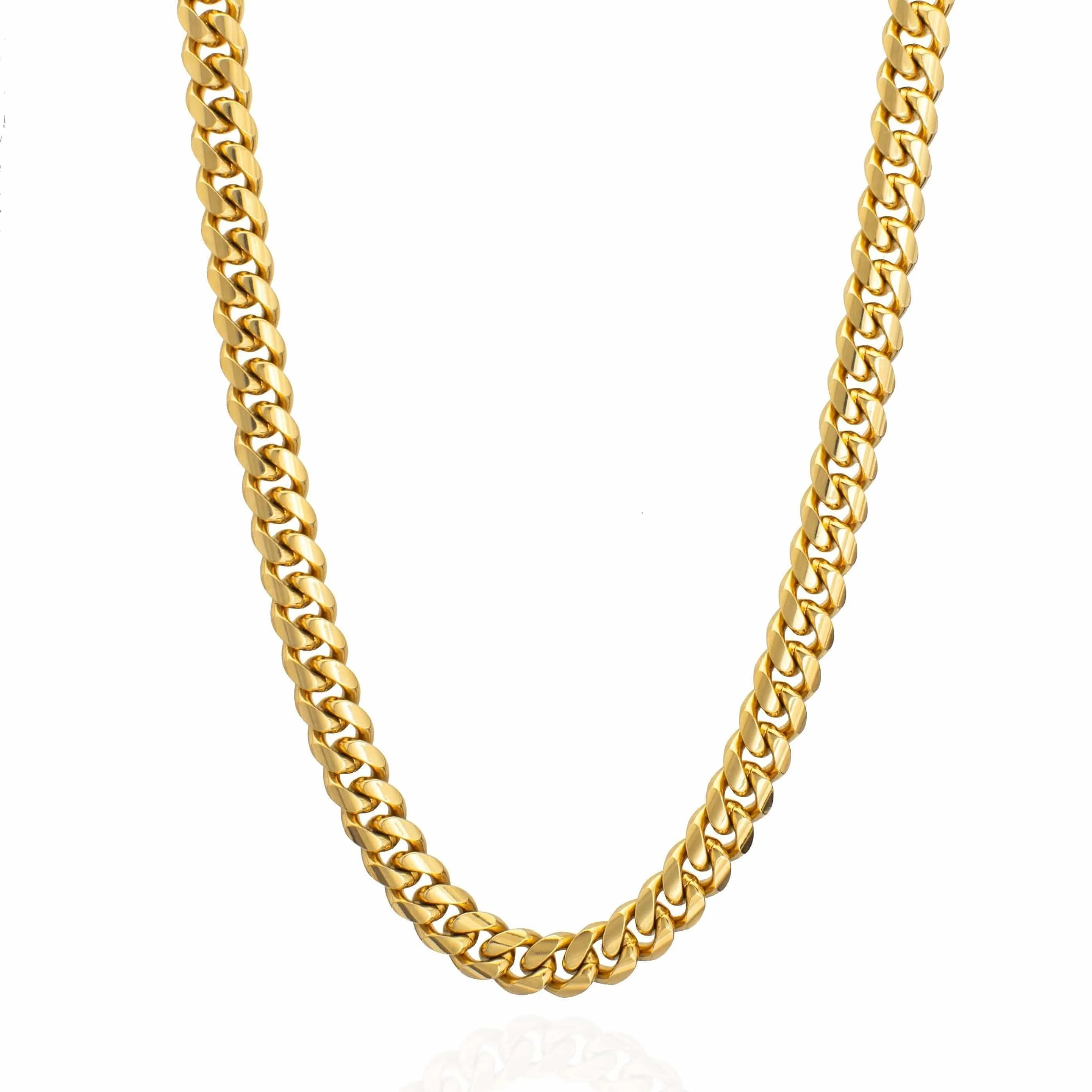 10mm Cuban Iced Clasp Chain - Gold - Image 7