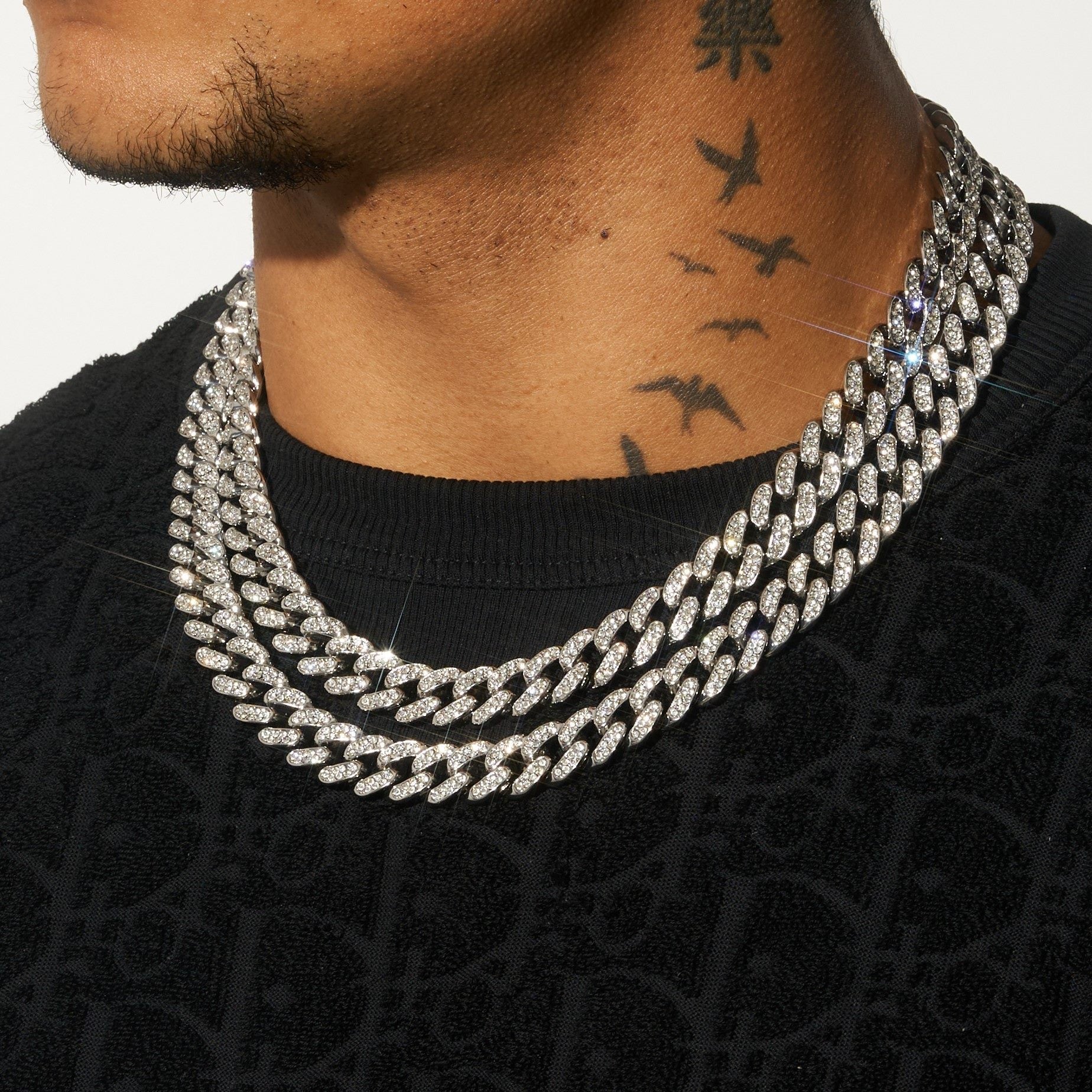 13mm Cuban Chain - White Gold - Image 3