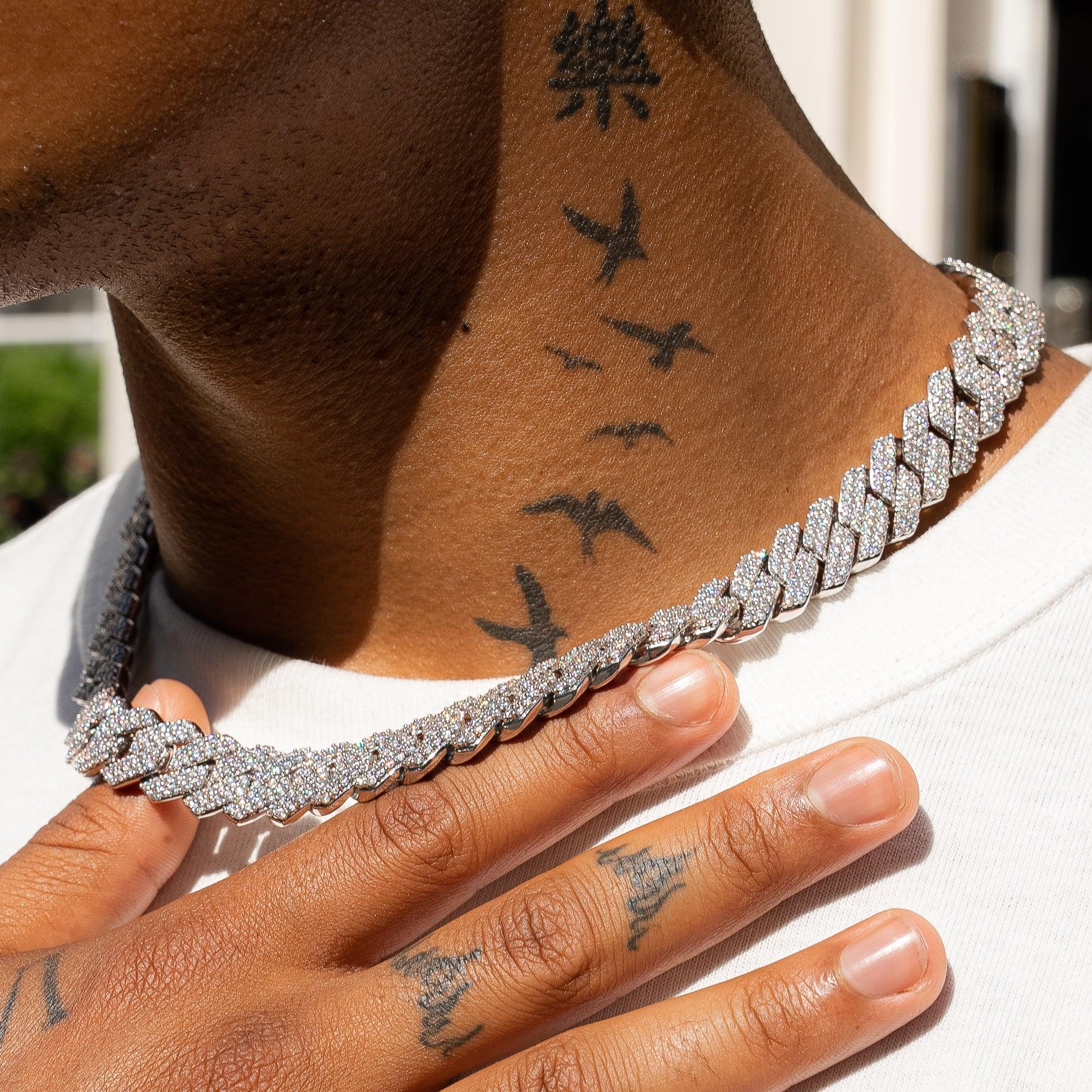 14mm Monaco Chain - White Gold - Image 4