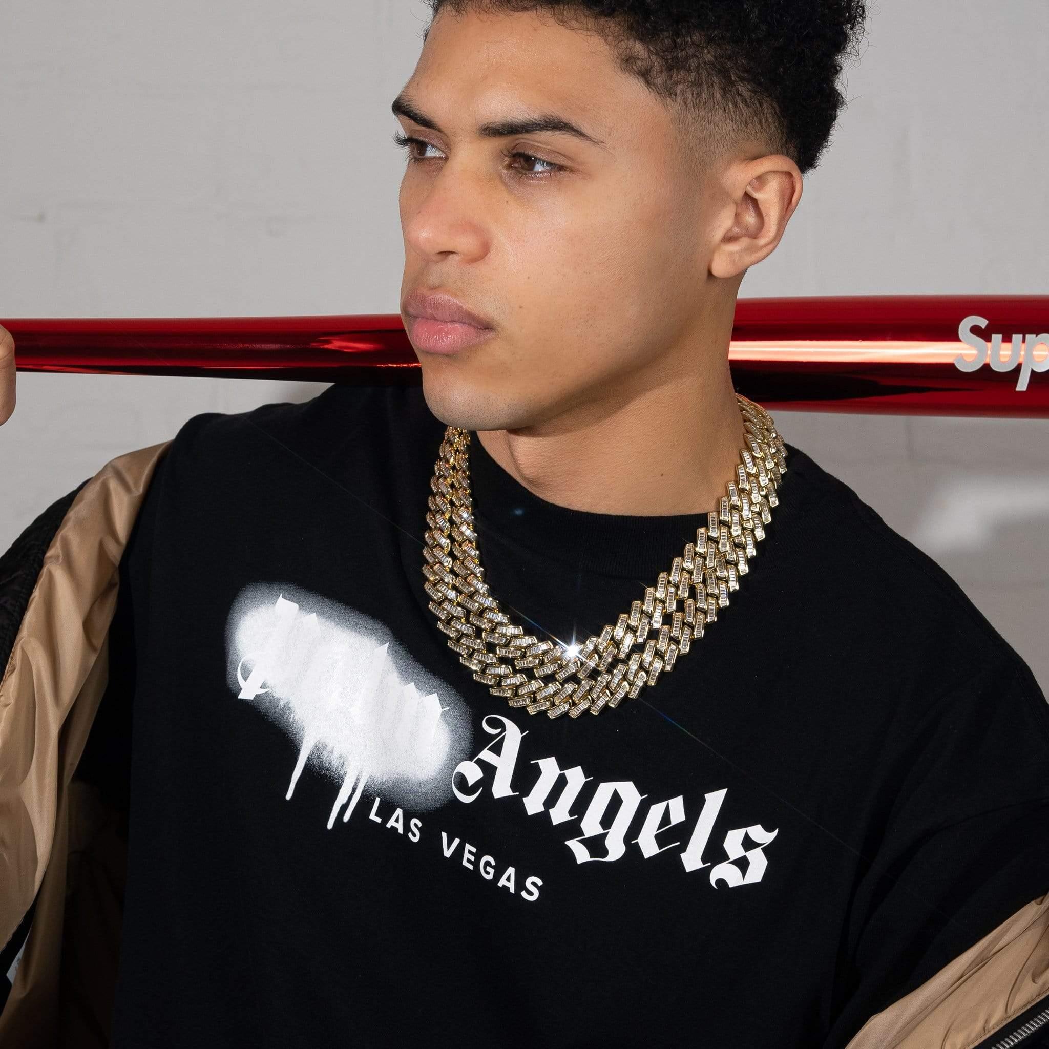 20mm Baguette Miami Link Chain - Gold - Image 6