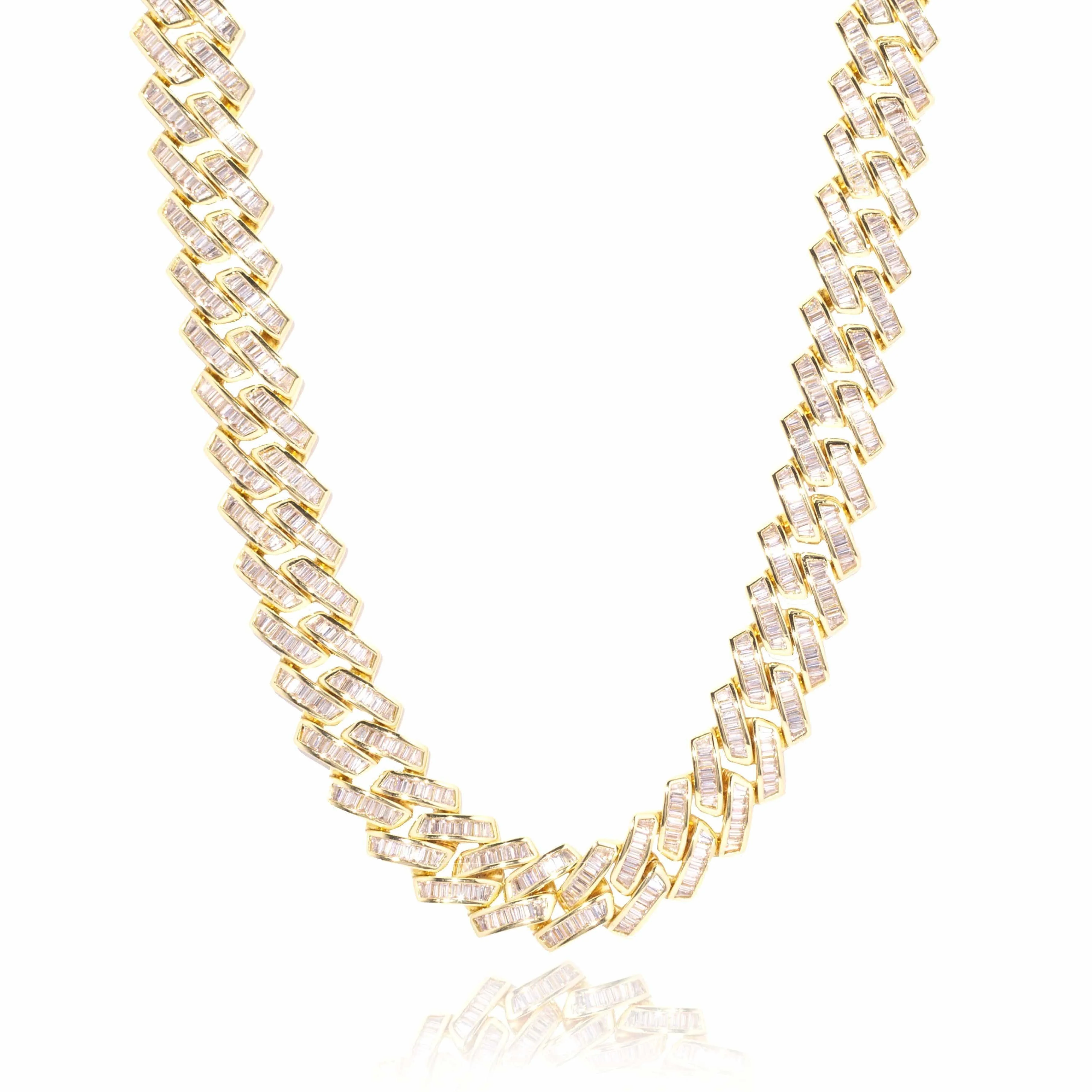20mm Baguette Miami Link Chain - Gold - Image 8