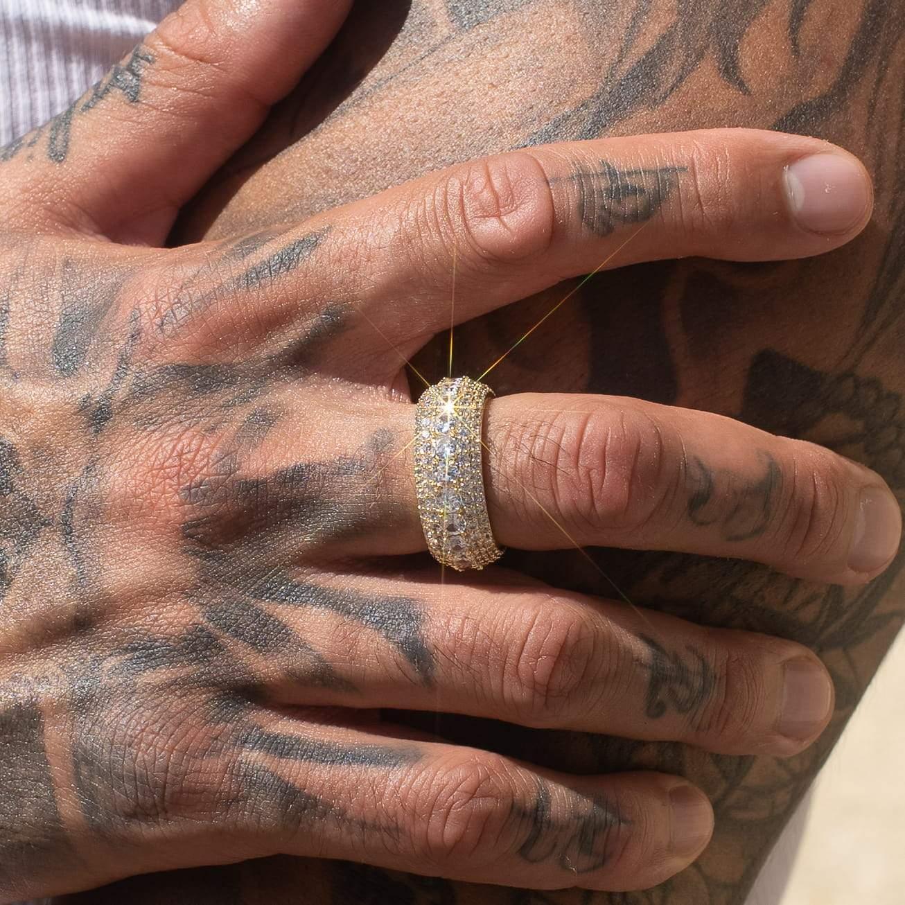 5 Row Iced Ring - Gold - Image 3