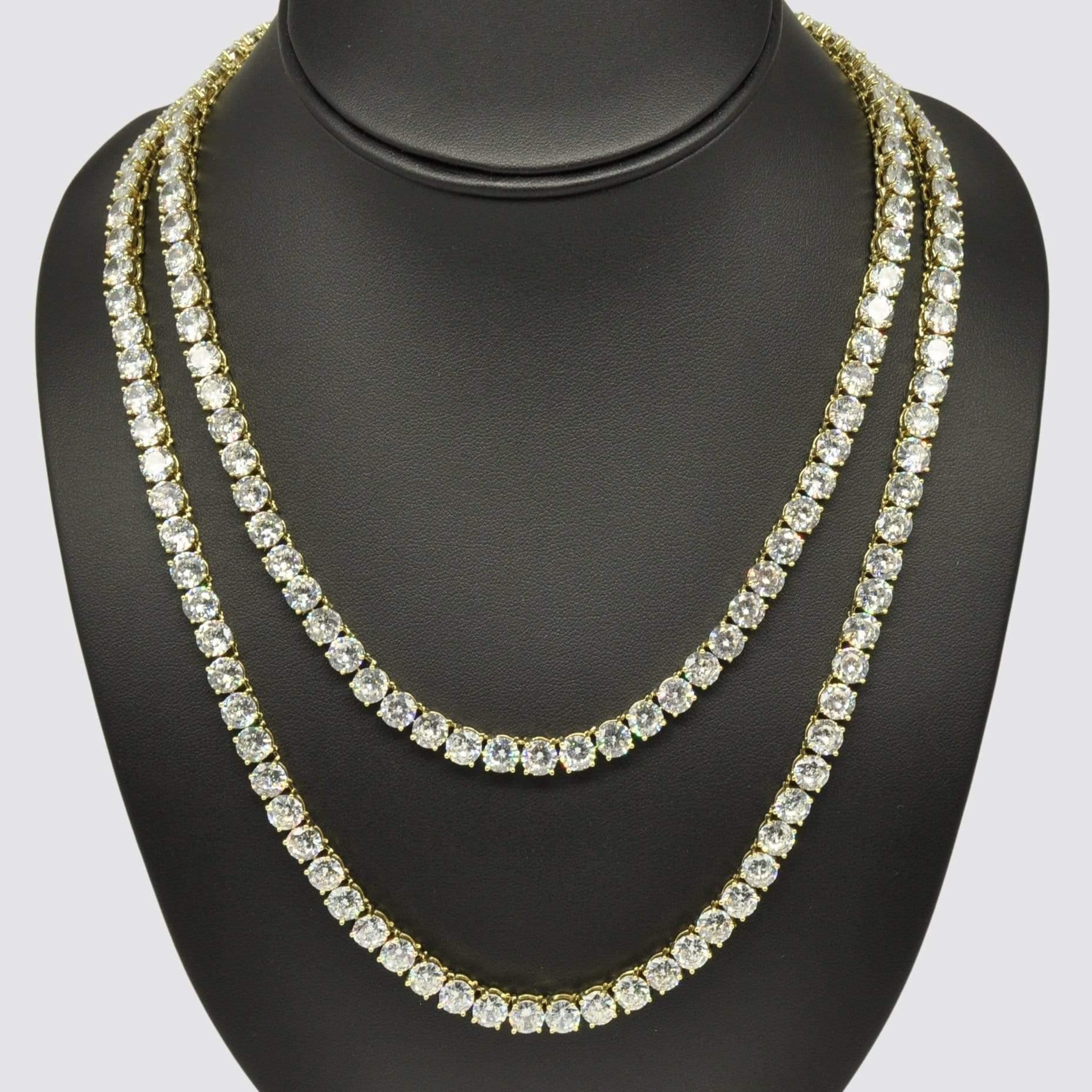 6mm Tennis Chain Bundle 22" & 24" - Gold - Image 5