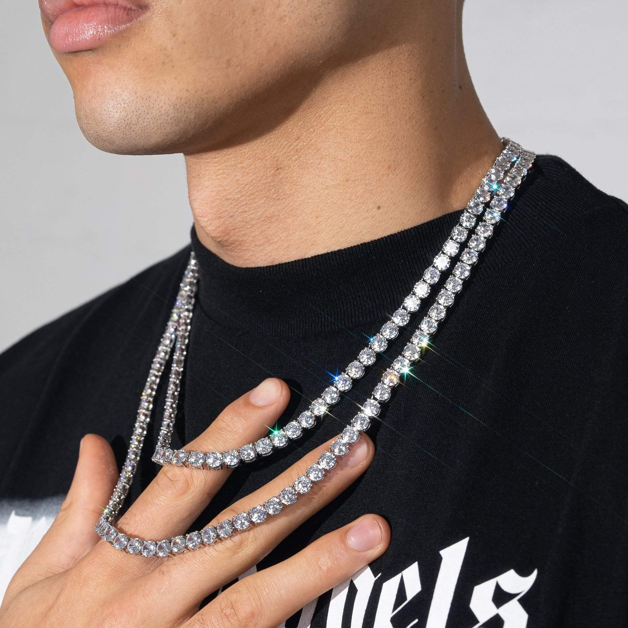 6mm Tennis Chain Bundle - White Gold - Image 5