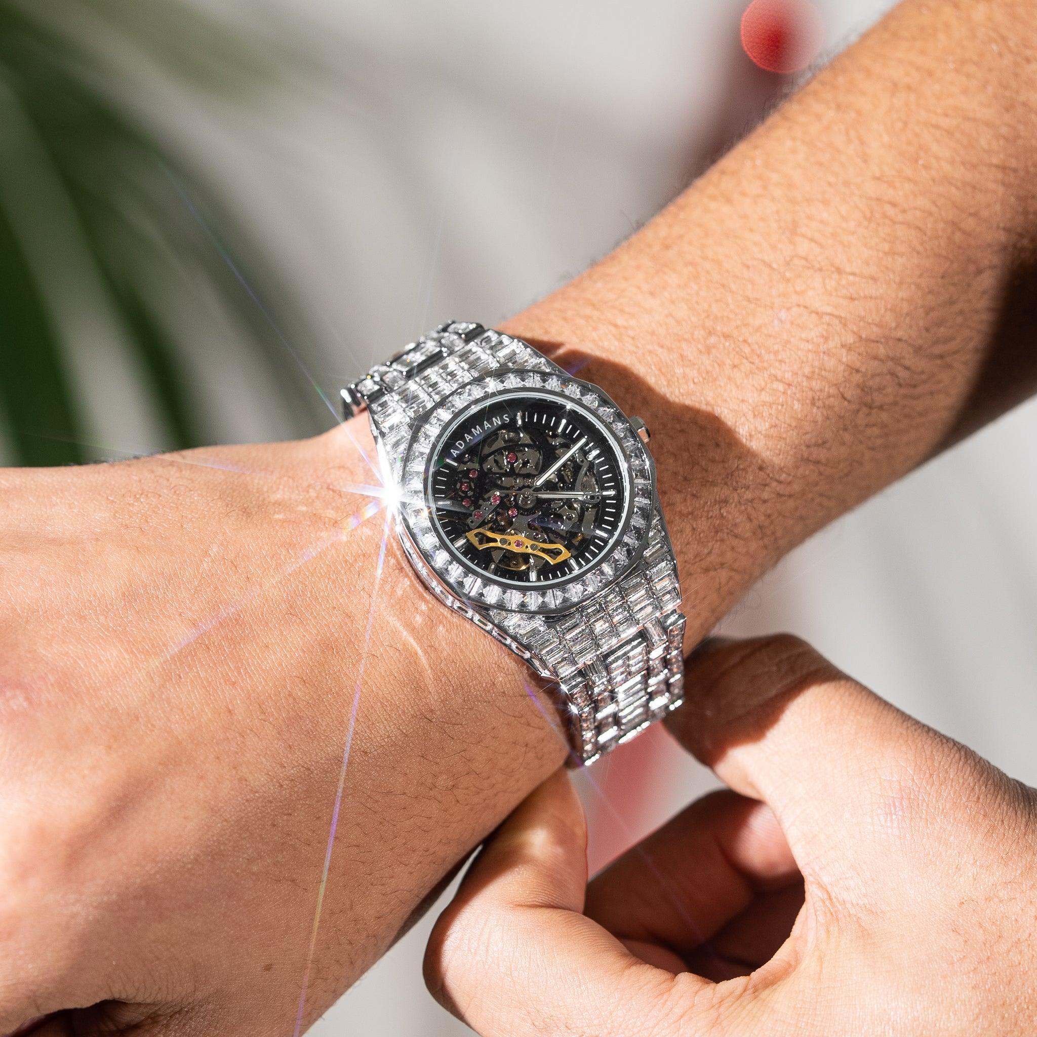 Adamans Baguette Watch - Silver - Image 3