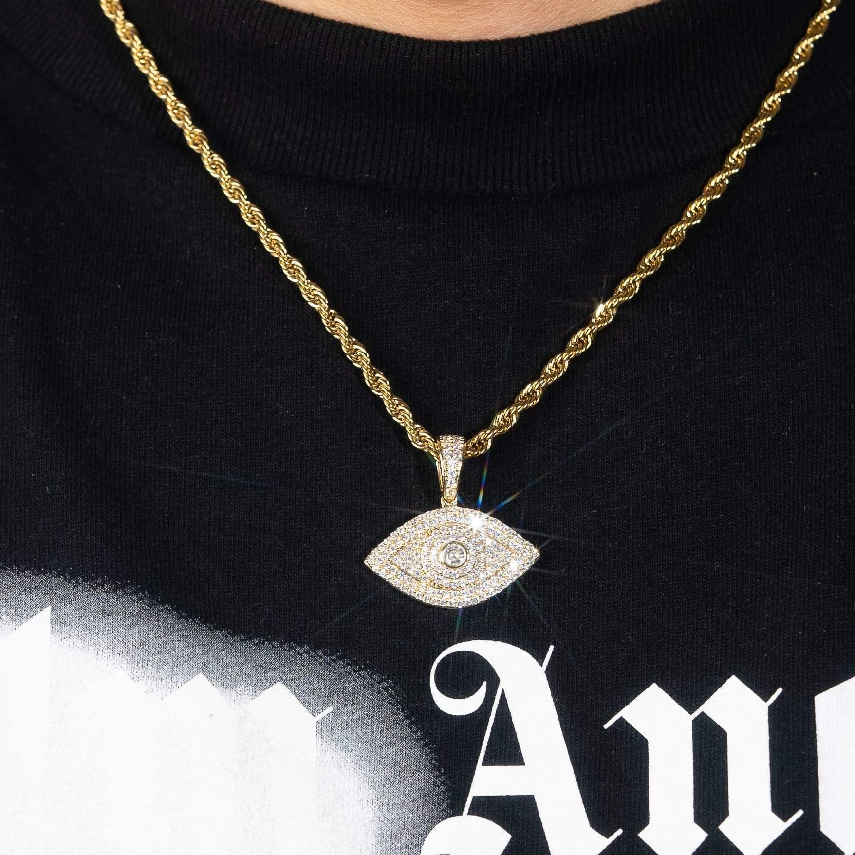 Iced Eye Pendant - Gold - Image 3