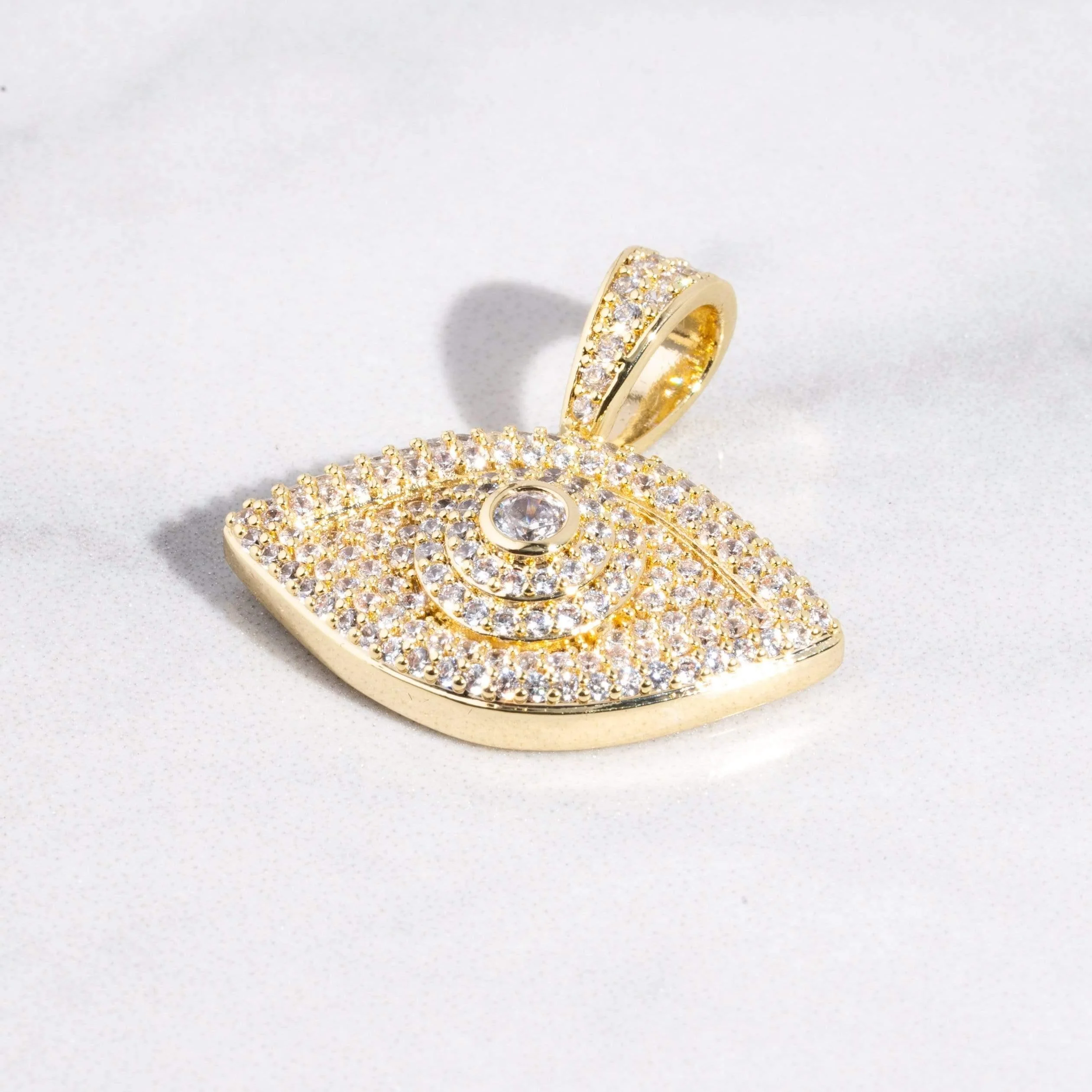 Iced Eye Pendant - Gold - Image 6
