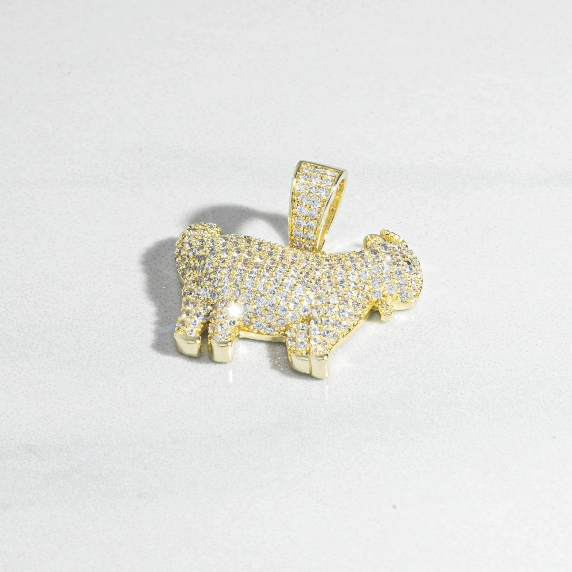 Iced Goat Pendant - Gold - Image 3