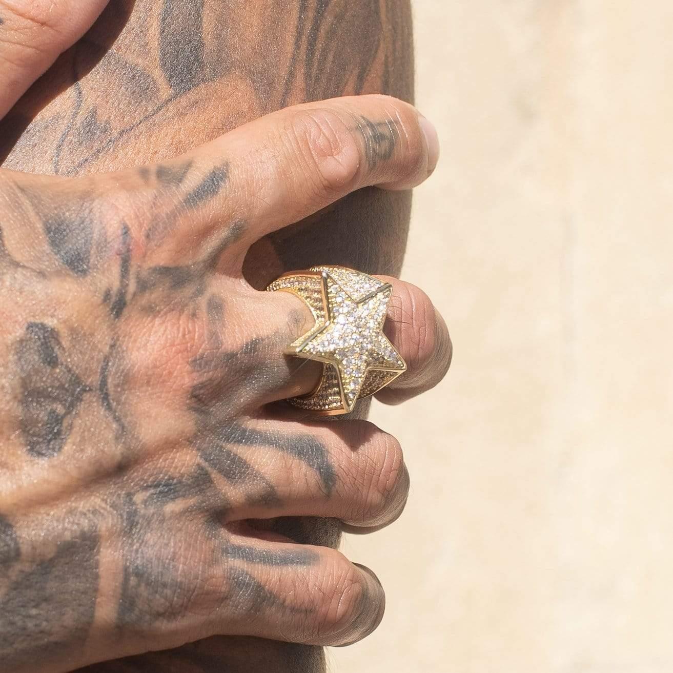 Iced Star Ring - Gold - Image 3